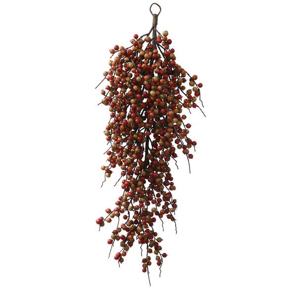 32" Artificial Orange Indoor / Outdoor Wild Berry Teardrop