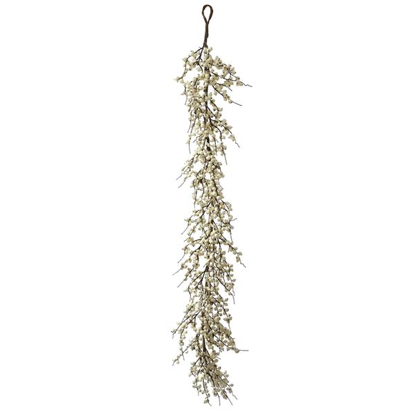 5' Artificial White Indoor/Outdoor Wild Berry Garland