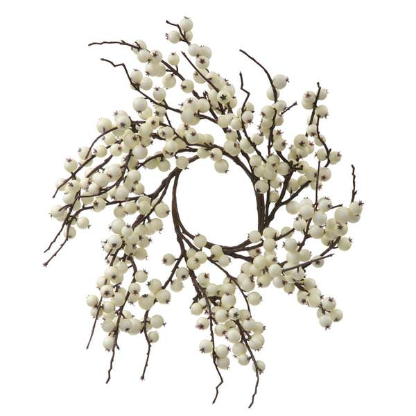 18" Artificial White Indoor / Outdoor Wild Berry
