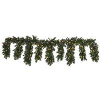 Vickerman 9' x 12" Artificial Ashberry Icicle Garland 120 Warm White LED Lights with Berries and Pine Cones