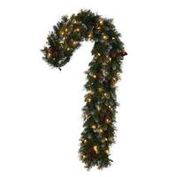 Vickerman 40"Artificial  Ashberry Pine Candy Cane 50 Clear Miniature Lights with Pine Cones and Berries