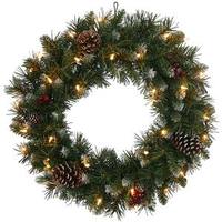 Vickerman 24" Artificial Ashberry Pine 35 Clear Miniature Lights with Pine Cones and Berries