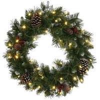 Vickerman 24" Artificial Ashberry Pine 40 Warm White Wide Angle LED Lights with Pine Cones and Berries