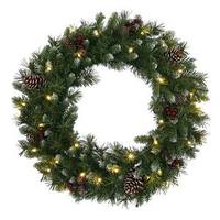 Vickerman 30" Artificial Ashberry Pine 40 Warm White Wide Angle LED Lights with Pine Cones and Berries