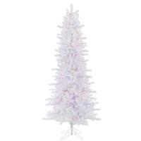 Vickerman 8.5' x 46" Crystal White Slim Pine Tree with 650 Multi Color Lights