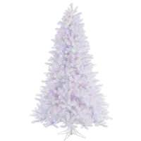 Vickerman 7.5' x 55" Crystal White Tree with 650 Multi Color Lights