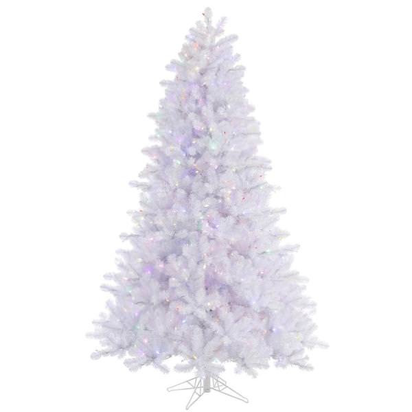 8.5' x 61" Crystal White Pine Tree 900 Multi-Color Miniature Lights