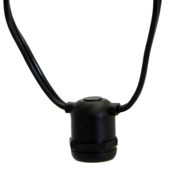 24 Light 48' Black Wire Empty Medium Screw (E26) String with 2' Spacing