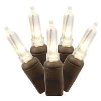 Vickerman 50 Light 25' Brown Wire Warm White Italian LED Miniature String with 6" Spacing