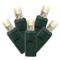 View 50 Light 25' Green Wire Warm White Wide Angle LED Lights