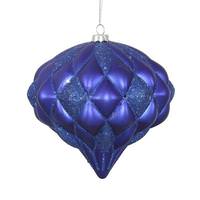 View 5.7" Blue Diamond Onion Swirl Blue Matte Glitter Ornament