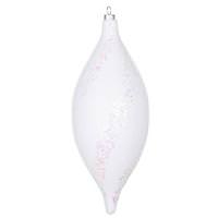Vickerman 11" White Matte-Glittered Spiral Drop Ornament
