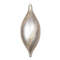 Vickerman 11" Champagne Matte-Glittered Spiral Drop Ornament