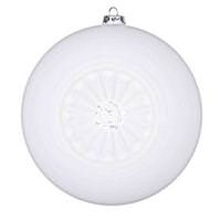 Vickerman 8" White Matte-Glitter Old Fashioned Ball Ornament