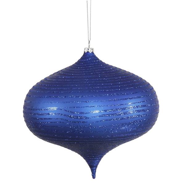 6.3" Blue Matte Glitter Onion Ornament