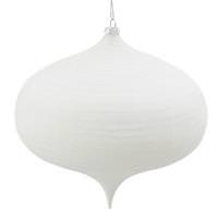 Vickerman 8" White Matte Glitter Onion Ornament