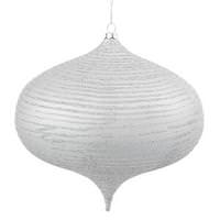 Vickerman 8" Silver Matte Glitter Onion Ornament