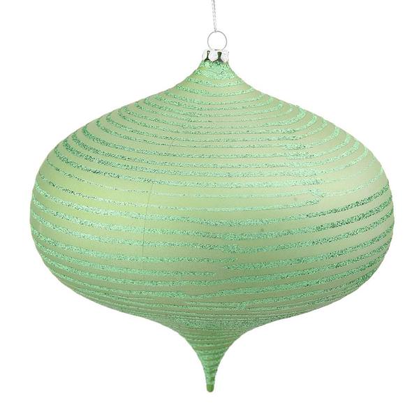 8" Celadon Matte-Glitter Onion Ornament