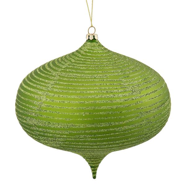 4" Lime Matte Glitter Onion Ornament