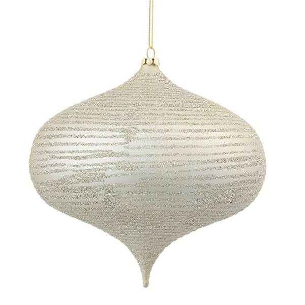 4" Champagne Matte-Glitter Finish Onion Ornament