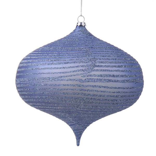 4" Periwinkle Matte-Glitter Finish Onion Ornament