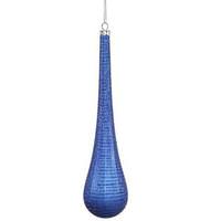 Vickerman 12" Blue Matte Glitter Teardrop Ornament