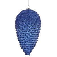 Vickerman 7" Blue Matte Glitter Pine Cone Ornament
