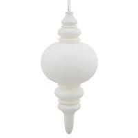 Vickerman 13" White Matte Glitter Finial Ornament