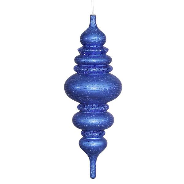 23" Blue Matte Glitter Finial Ornament