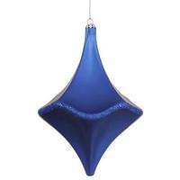 Vickerman 8" Blue Matte Glitter Cut Drop Ornament
