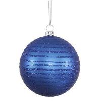 Vickerman 3" Blue Matte Glitter Ball Ornament