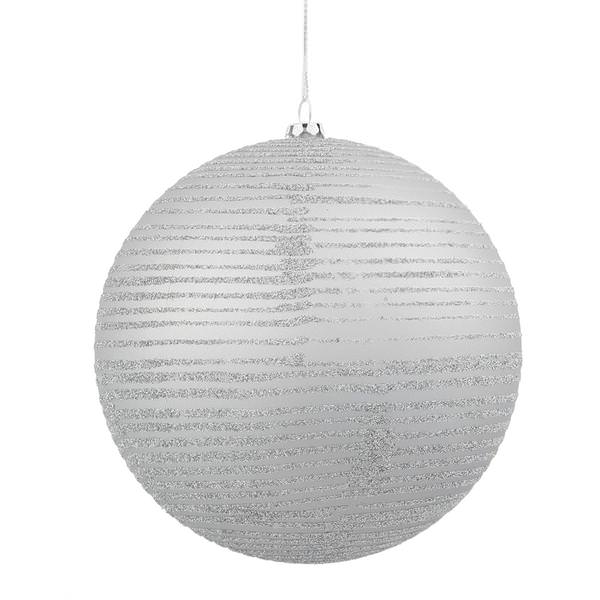 3" Silver Matte Glitter Ball Ornament