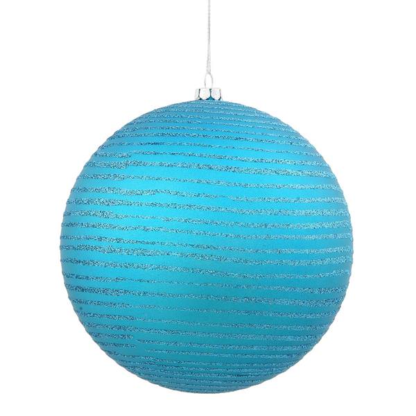 4" Teal Matte Glitter Ball Ornament