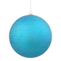 Vickerman 4" Teal Matte Glitter Ball Ornament