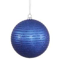 Vickerman 8" Blue Matte Glitter Ball Ornament