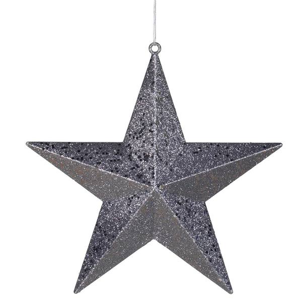 12" Silver Glitter Star Ornament