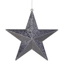 Vickerman 12" Silver Glitter Star Ornament