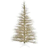 Vickerman 7.5' x 60" Champagne Stiff Needle 600 Clear Miniature Lights