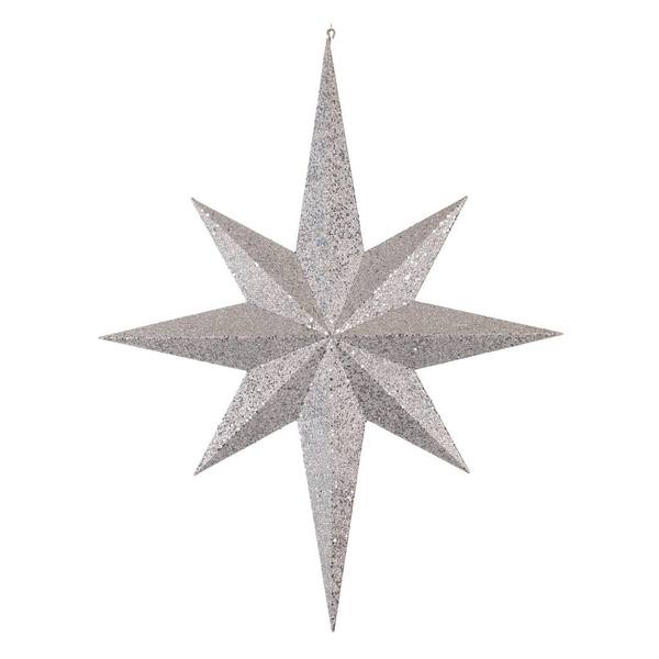 31.5" Silver Glitter 8 Point Star Ornament