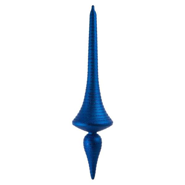 12" Blue Matte Glitter Finial Drop Ornament