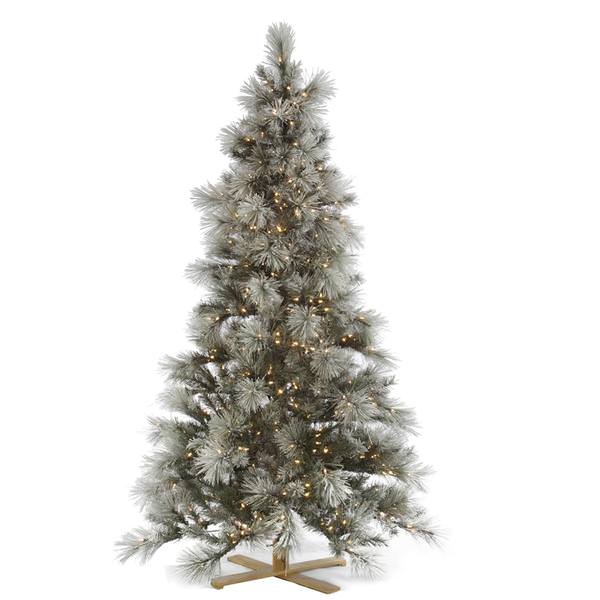 9' x 63" Artificial Flocked Norway Pine 750 Warm White Italian LED Lights