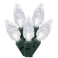 Vickerman 70 Light 35' Green Wire Pure White C6 LED String with 6" Spacing