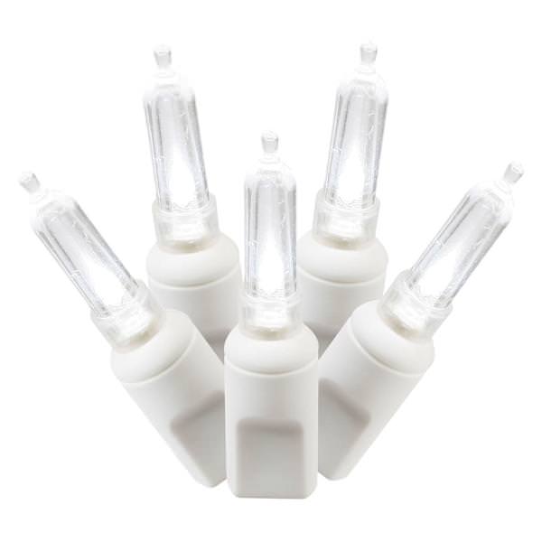 50 Light 25' White Wire Pure White Italian LED Miniature String with 6" Spacing