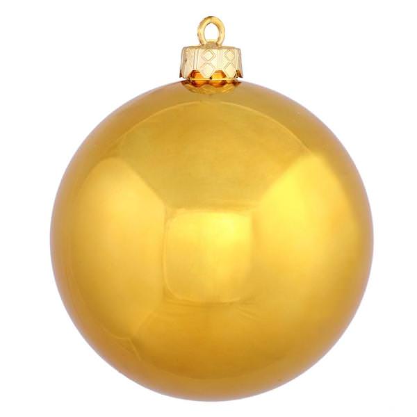 15.75" Antique Gold Shiny Ball Ornament