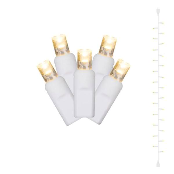 16' 35 Light White Wire Warm White Twinkle LED Curtain String Set