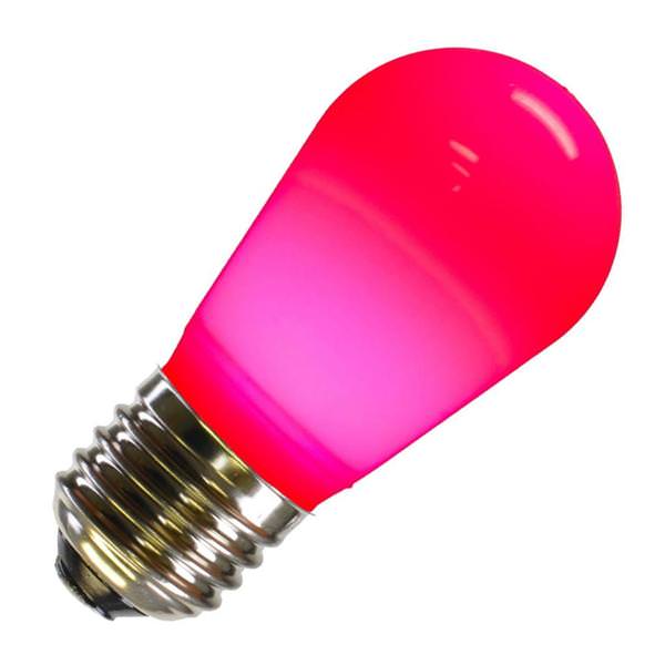 1.3 watt 130 volt S14 Medium Screw Base Ceramic Pink LED