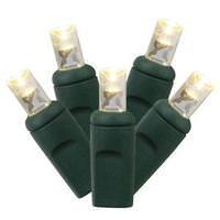 View 100 Light 34' Green Wire Warm White Wide Angle LED Lights with 4" Spacing