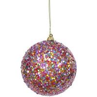 Vickerman 4" Purple Multi-Color Sequin Glitter Ball Ornament