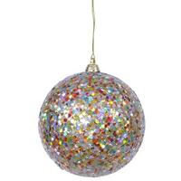 Vickerman 4" Teal Multi-Color Sequin Glitter Ball Ornament