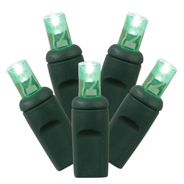 100 Light 34' Green Wire Green Wide Angle LED Lights with 4" Spacing